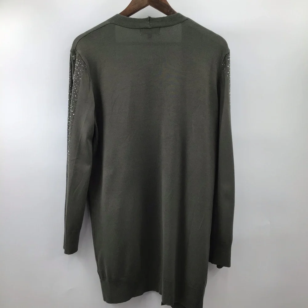 Woman’s Olive Open Front Cardigan - Picture 4 of 8